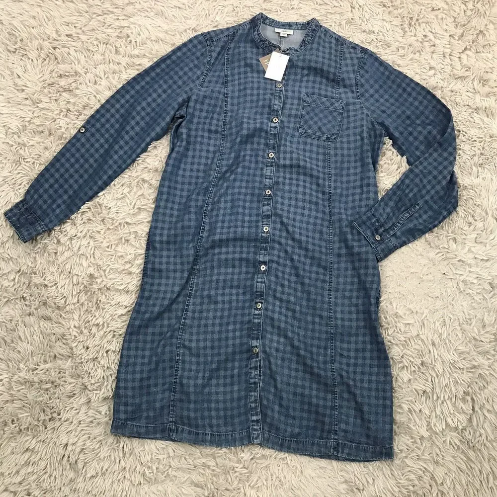 NWT J Jill Denim Womens Chambray Lyocell Dress Size M Button Up Tab Sleeve‎ - Picture 3 of 8